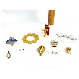 Costume jewelry- hercules coin brooch, diamonds