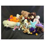 Stuffed animals- seal, dogs, bears
