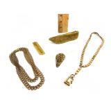 Costume jewelry, dress clip, pin, necklaces,