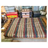 Futon with native American pattern cushion,