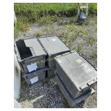 Gray storage tubs x6, 22"x15"x13"