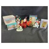 Holly House ornament, Winter Deer recipe box, red