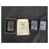 Zippo lighter with brushed metal finish and spot