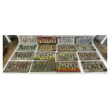 Indiana license plates x25 from 70s, 80s, 90s,