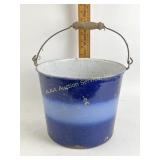 Vintage enamelware bucket- some chips on bottom