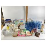 Anchor Hocking blue tartan drinking glasses- set