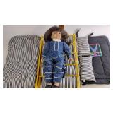 American Girl doll & bed, bedding