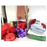 Red Hat Club hats and feather boas , Sheets,