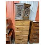 Chest of drawers 25 x 16 x 48, some wear and end