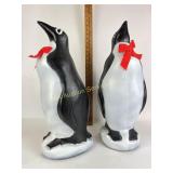 Set of 2 blow mold holiday penguins, 22in