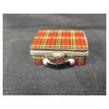 PHB picnic suitcase porcelain trinket box