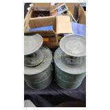 (2) fluid oil drain containers (painted), box of