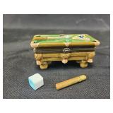 PHB billiards table porcelain trinket box