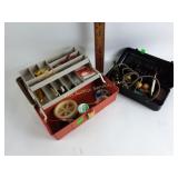 Tackle box with lures, bait, line, hooks Etc.