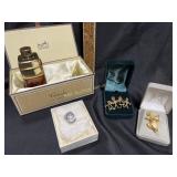 Hermes Calèche perfume (used), costume pins