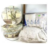 Decorative hat boxes- daffodils, hydrangeas,