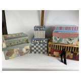 Decorative boxes- floral, butterflies, wine,