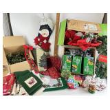 Christmas decor - Christmas lights, Holly, bows,