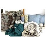 Comforter and Bed skirt, throw pillows,