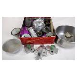 Vintage aluminum cake decorator with tips,