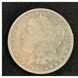 1883 Morgan dollar, "o" mint mark, some