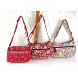 Vera Bradley cotton quilt purses - red floral,