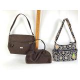 Vera Bradley purses- Espresso microfiber pair,