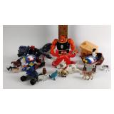 Wind up crab, wind up robots (2), wind up dog,