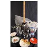 Vintage "wedding fashions" veil, USA floral vase,