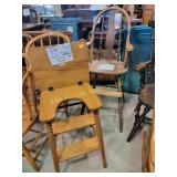 High chair, step stool with seat