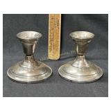 Weighted sterling candlesticks - dents and