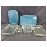 Pyrex baking pans, and tote