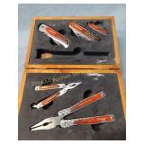 Knife set including five missing flashlight