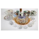 Lefton teacup and saucer, Carnival glass