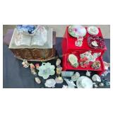 Table top wooden jewelry box, wooden step stool