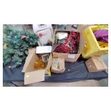 Christmas decor, gift bags, wreath, small