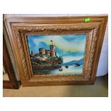 Reverse painting, some damaged areas