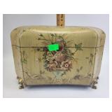 Paint decorated box - flaking around brass handle