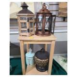 Lanterns, home decor urns, Wood stand- wobbly