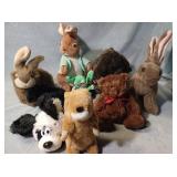 Rabbit bear and dog stuffed animals