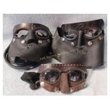 Motorcycle face shields leather
