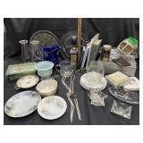 Nippon porcelain nappy, porcelain plates, metal