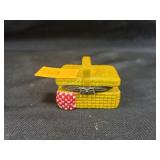 Picnic basket porcelain trinket box