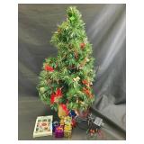 Small fiber optic artificial Christmas tree with