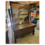 19th c. American Empire dresser with mirror 52 x