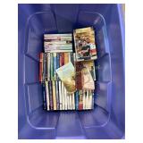 Romance novels incl. Harlequin, plastic storage