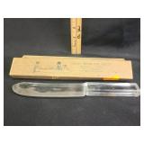 Depression era glass fruit knife with box