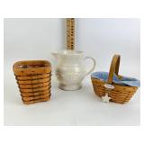 Longaberger small wooden wooden baskets with