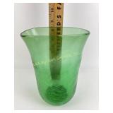 Green crackle glass vase