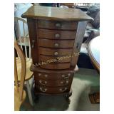 Wood free standing Jewelry box- 18.5"x16.5"x42",